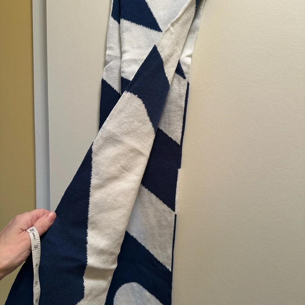 Corona Extra Milano Cortina Navy White Olympic Scarf NWT Geometric Fringe - Picture 8 of 12